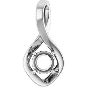 10K X1 White Gold 6 mm Round Pendant Mounting – image 2