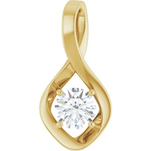 18K Yellow Gold 6 mm Round Pendant Mounting