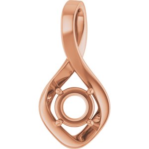 14K Rose Gold 6 mm Round Pendant Mounting – image 2