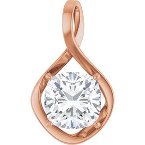 10K Rose Gold  11 mm Cushion Pendant Mounting