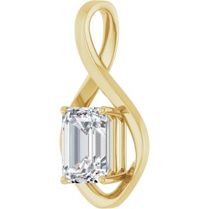 10K Yellow Gold  10x8 mm Emerald Pendant Mounting – image 3