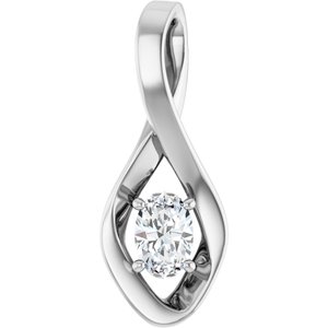Platinum  6x4 mm Oval Pendant Mounting