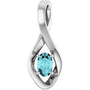 Natural Blue Zircon Pendant