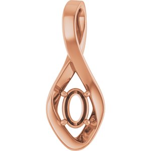 10K Rose Gold  6x4 mm Oval Pendant Mounting – image 2