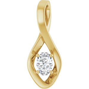 14K Yellow Gold  6x4 mm Oval Pendant Mounting