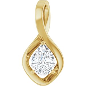 10K Yellow Gold  8x6 mm Pear Pendant Mounting