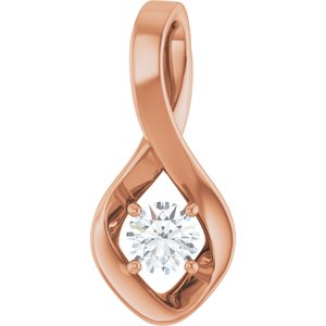 14K Rose Gold 4.4 mm Round Pendant Mounting