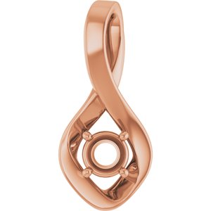 14K Rose Gold 4.4 mm Round Pendant Mounting – image 2