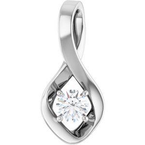 18K X1 White Gold 4.4 mm Round Pendant Mounting