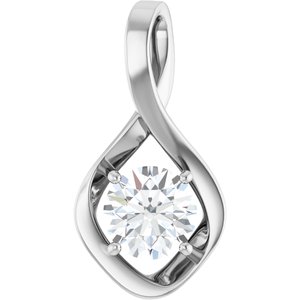10K X1 White Gold 7.4 mm Round Pendant Mounting