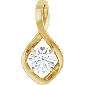 18K Yellow Gold 7.4 mm Round Pendant Mounting