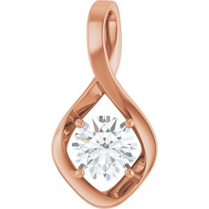 14K Rose Gold 7.4 mm Round Pendant Mounting