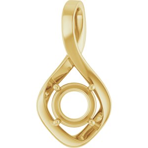 10K Yellow Gold 7.4 mm Round Pendant Mounting – image 2