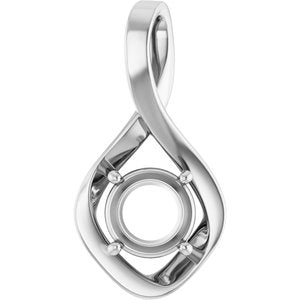 10K X1 White Gold 7.4 mm Round Pendant Mounting – image 2