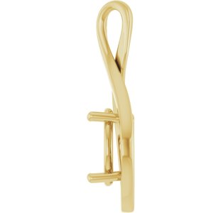 14K Yellow Gold 11 mm Round Pendant Mounting – image 6