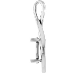 18K White Gold 11 mm Round Pendant Mounting – image 6