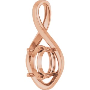 18K Rose Gold  11x9 mm Oval Pendant Mounting – image 4