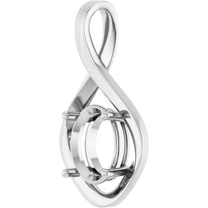 18K X1 White Gold  11x9 mm Oval Pendant Mounting – image 4