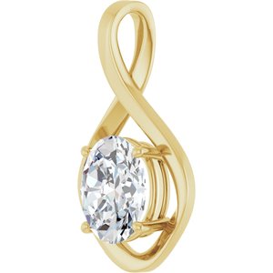 18K Yellow Gold  11x9 mm Oval Pendant Mounting – image 3