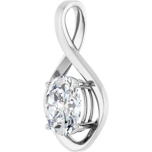 18K Palladium White Gold  11x9 mm Oval Pendant Mounting – image 3