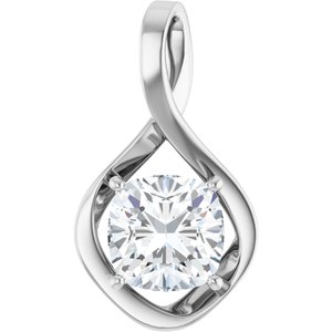 10K X1 White Gold  9 mm Cushion Pendant Mounting