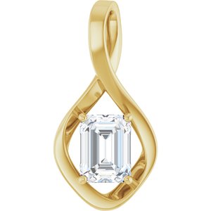 10K Yellow Gold  8x6 mm Emerald Pendant Mounting