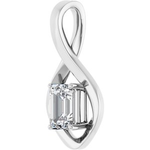 Sterling Silver  7x5 mm Emerald Pendant Mounting – image 3