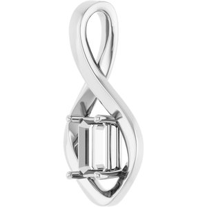 18K X1 White Gold  7x5 mm Emerald Pendant Mounting – image 4