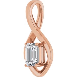 18K Rose Gold  7x5 mm Emerald Pendant Mounting – image 3