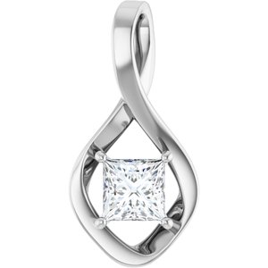 10K X1 White Gold  5.5 mm Square Pendant Mounting