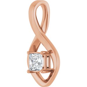 14K Rose Gold  4.5 mm Square Pendant Mounting – image 3