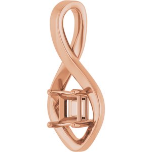 14K Rose Gold  4.5 mm Square Pendant Mounting – image 4