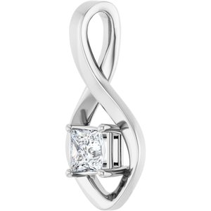 10K X1 White Gold  4.5 mm Square Pendant Mounting – image 3