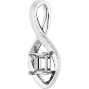 10K X1 White Gold  4.5 mm Square Pendant Mounting – image 4