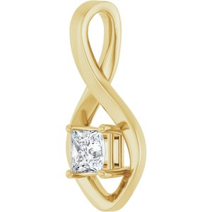 10K Yellow Gold  4.5 mm Square Pendant Mounting – image 3