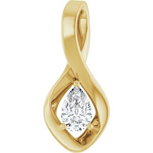 18K Yellow Gold  6x4 mm Pear Pendant Mounting