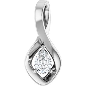 10K X1 White Gold  6x4 mm Pear Pendant Mounting
