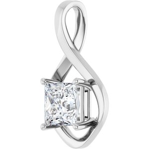18K X1 White Gold  7.5 mm Square Pendant Mounting – image 3