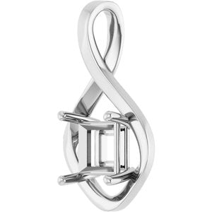 10K White Gold  7.5 mm Square Pendant Mounting – image 4