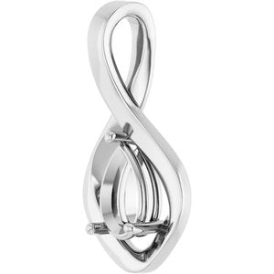 18K Palladium White Gold  8x5 mm Pear Pendant Mounting – image 4