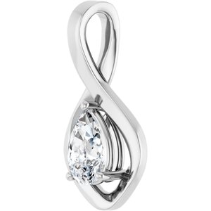 18K White Gold  8x5 mm Pear Pendant Mounting – image 3