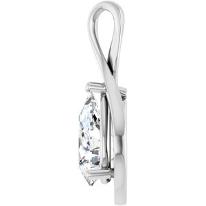 10K X1 White Gold  12x8 mm Pear Pendant Mounting – image 5