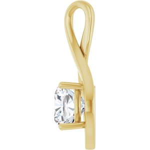 14K Yellow Gold  8 mm Cushion Pendant Mounting – image 5