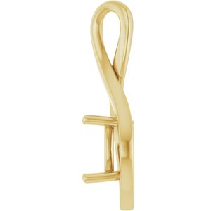 14K Yellow Gold  8 mm Cushion Pendant Mounting – image 6