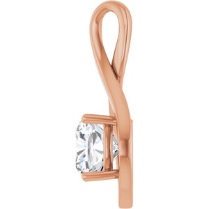 18K Rose Gold  8 mm Cushion Pendant Mounting – image 5