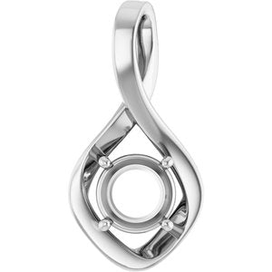 Platinum 7 mm Round Pendant Mounting – image 2