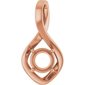 14K Rose Gold 7 mm Round Pendant Mounting – image 2