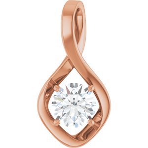 18K Rose Gold 7 mm Round Pendant Mounting