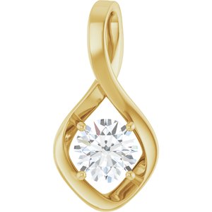 18K Yellow Gold 7 mm Round Pendant Mounting