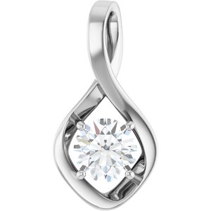 18K X1 White Gold 7 mm Round Pendant Mounting